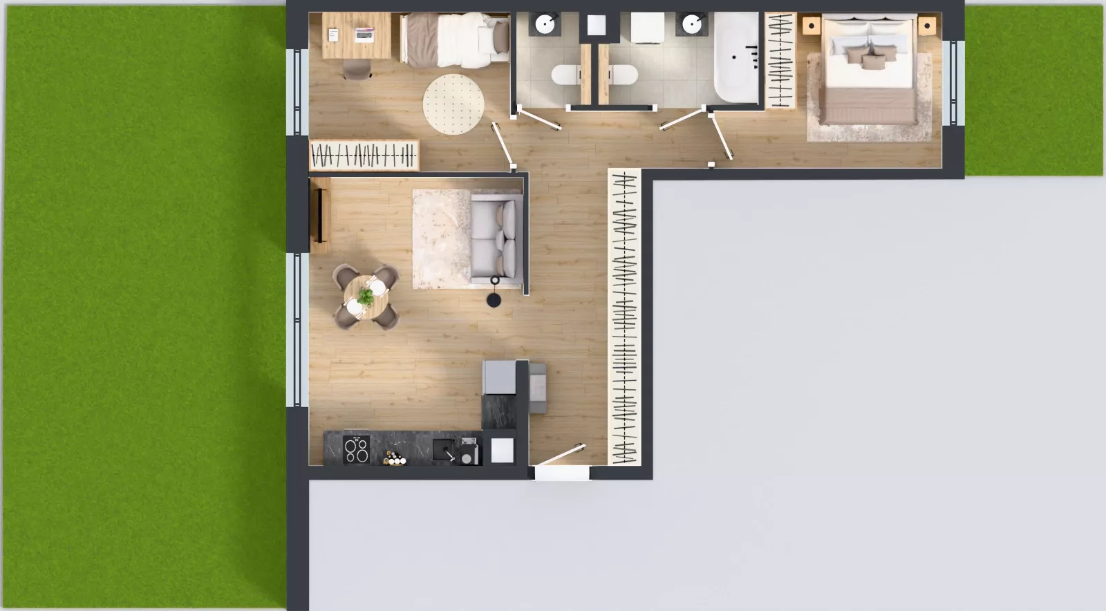 3 pokoje, mieszkanie 62,09 m², parter, oferta nr B0/04, Orzechowa 2, Warszawa, Włochy, Okęcie, ul. Orzechowa 1