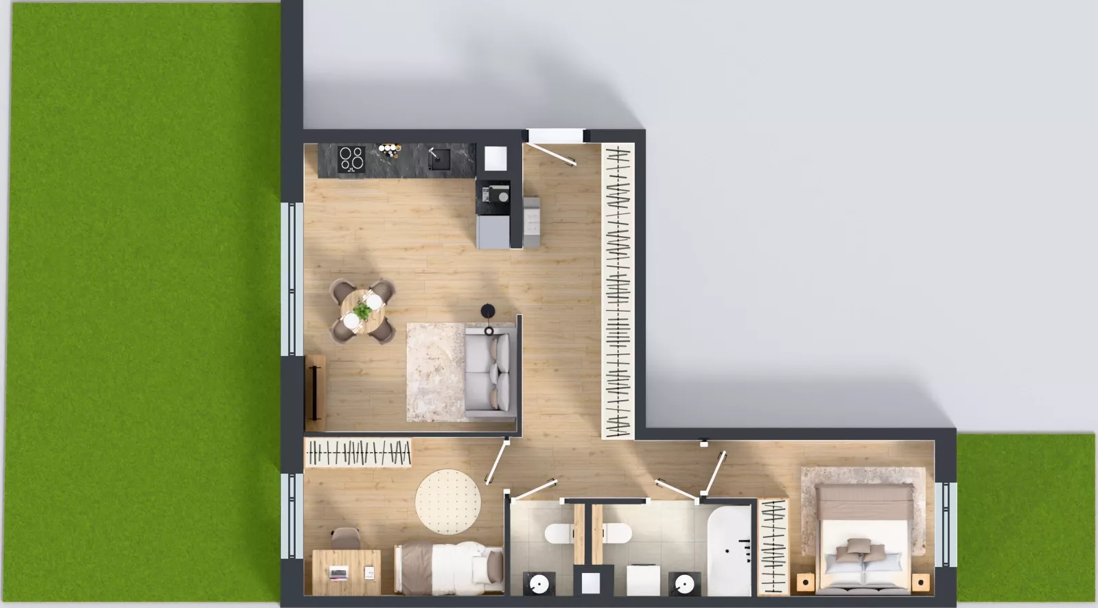3 pokoje, mieszkanie 62,09 m², parter, oferta nr B0/05, Orzechowa 2, Warszawa, Włochy, Okęcie, ul. Orzechowa 1
