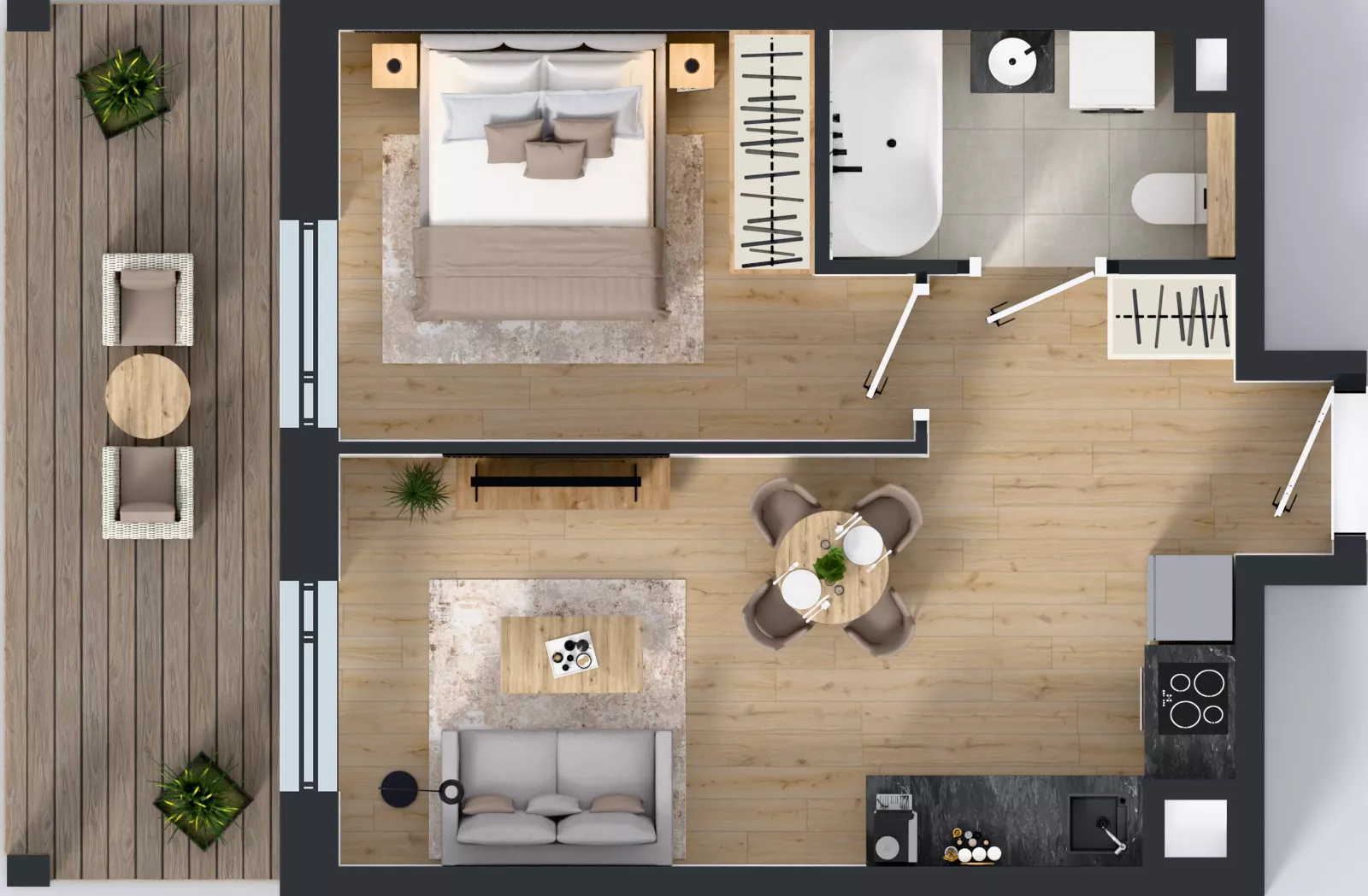 2 pokoje, mieszkanie 36,52 m², piętro 5, oferta nr A5/06, Orzechowa 2, Warszawa, Włochy, Okęcie, ul. Orzechowa 1