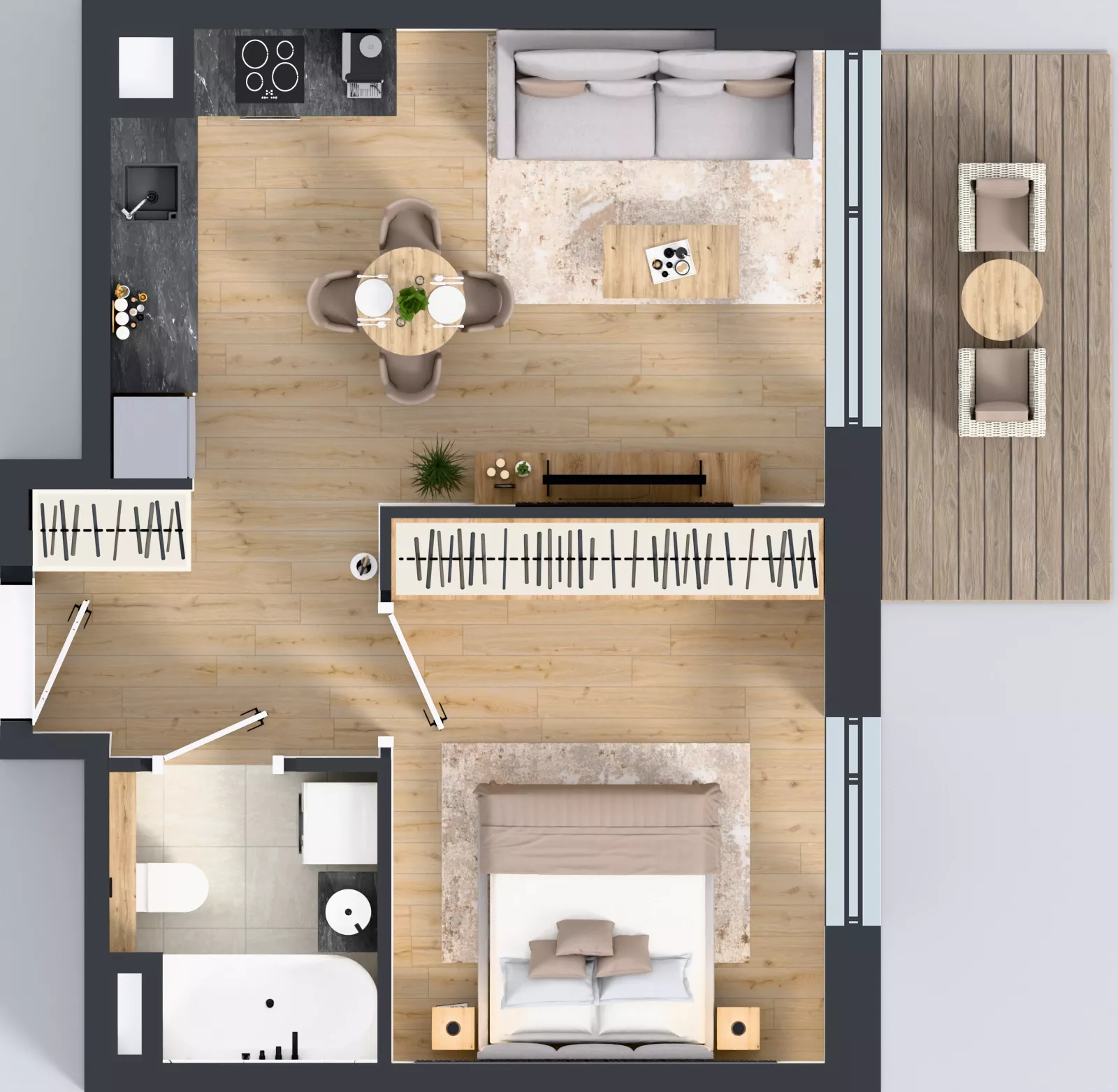 2 pokoje, mieszkanie 39,28 m², piętro 4, oferta nr B4/07, Orzechowa 2, Warszawa, Włochy, Okęcie, ul. Orzechowa 1