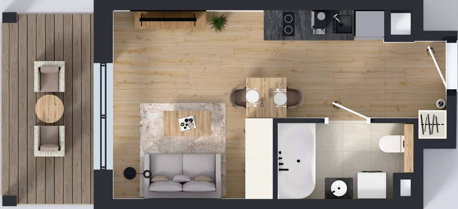 1 pokój, mieszkanie 25,45 m², piętro 3, oferta nr A3/03, Orzechowa 2, Warszawa, Włochy, Okęcie, ul. Orzechowa 1