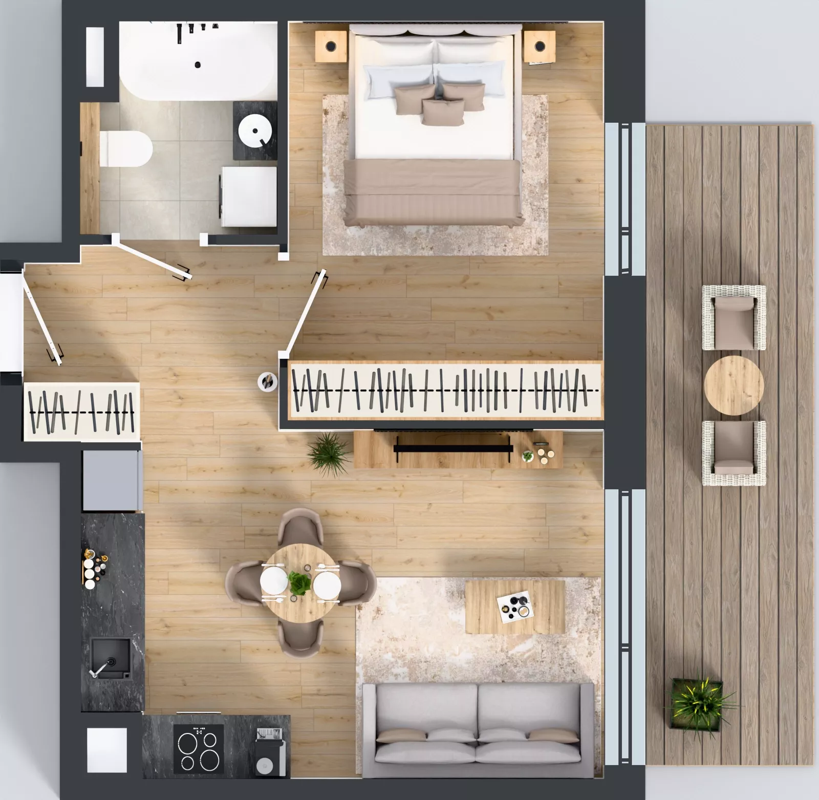 2 pokoje, mieszkanie 39,28 m², piętro 1, oferta nr B1/02, Orzechowa 2, Warszawa, Włochy, Okęcie, ul. Orzechowa 1