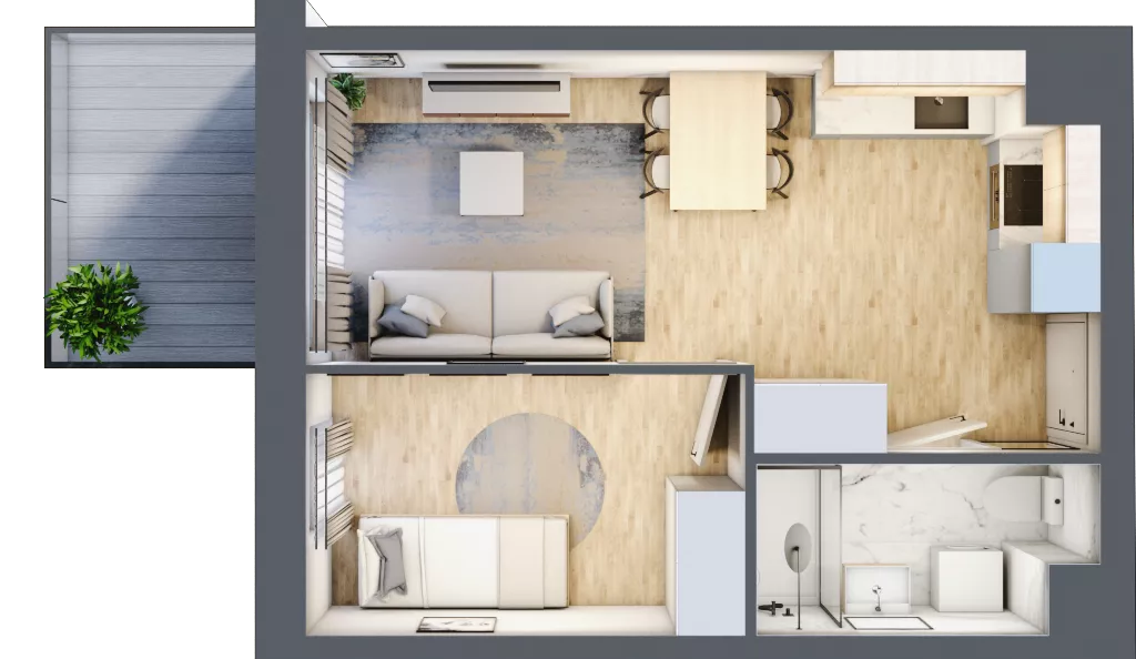 2 pokoje, mieszkanie 33,65 m², piętro 5, oferta nr MA84, ale!KEN, Warszawa, Ursynów, Ursynów Centrum, ul. Indiry Gandhi 7