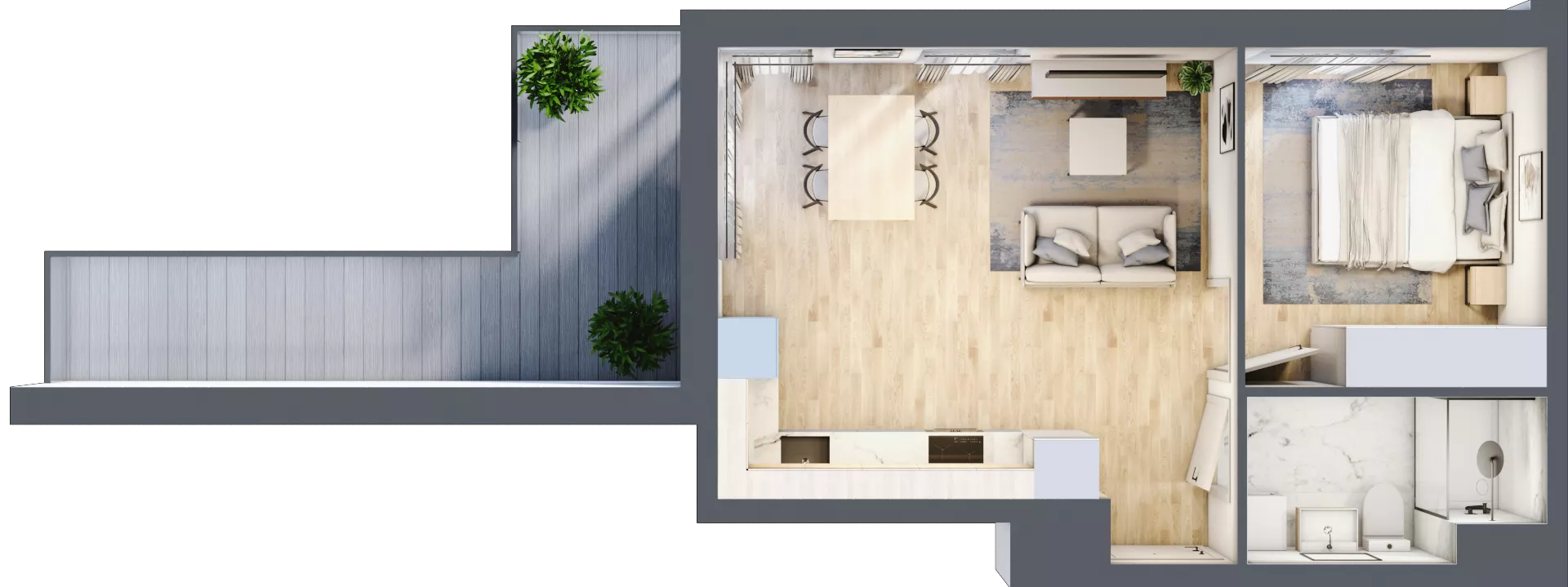 2 pokoje, mieszkanie 38,89 m², piętro 1, oferta nr MA003, ale!KEN, Warszawa, Ursynów, Ursynów Centrum, ul. Indiry Gandhi 7