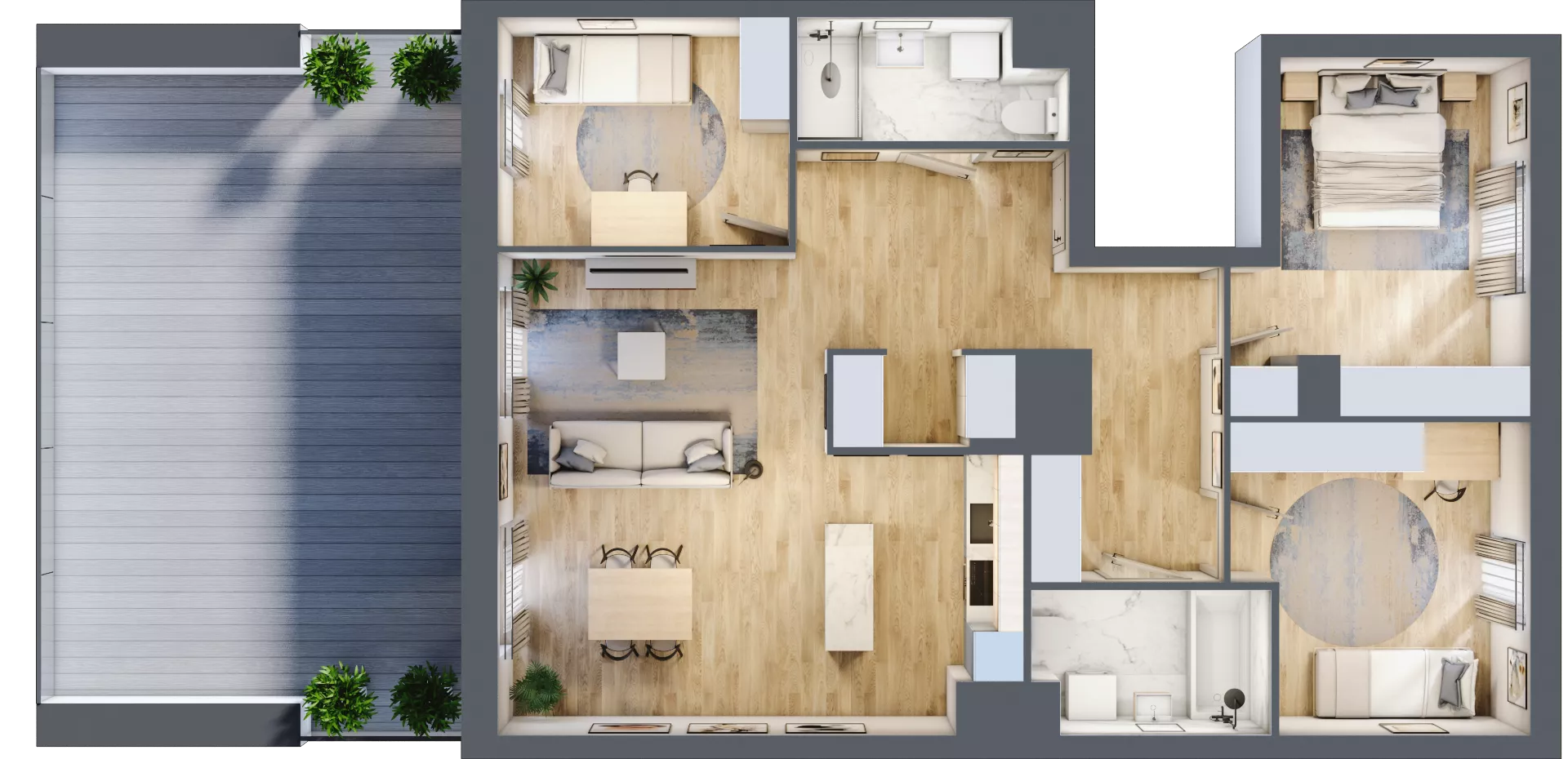 4 pokoje, mieszkanie 93,79 m², piętro 1, oferta nr MA034, ale!KEN, Warszawa, Ursynów, Ursynów Centrum, ul. Indiry Gandhi 7