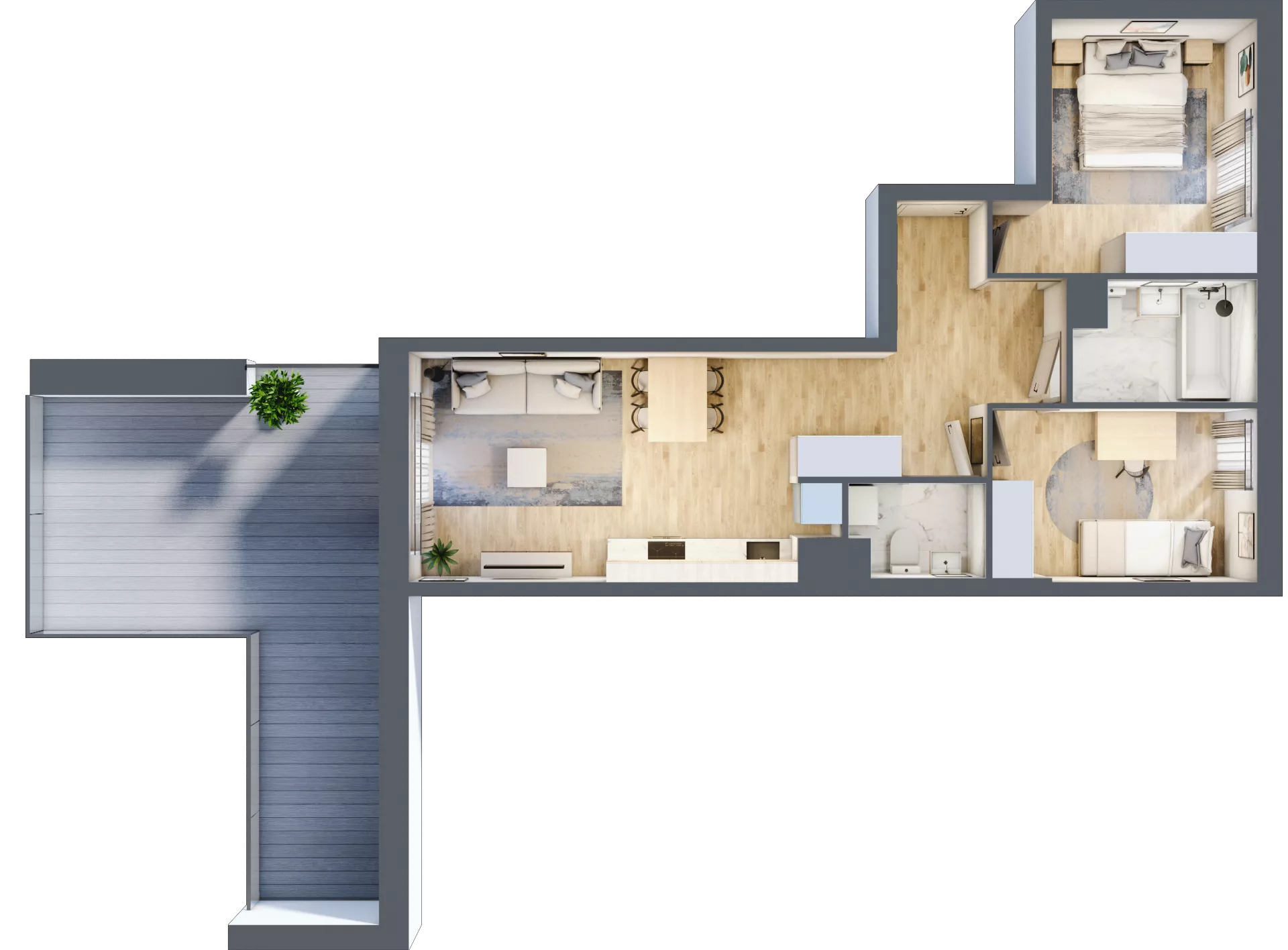 3 pokoje, mieszkanie 59,41 m², piętro 1, oferta nr MA061, ale!KEN, Warszawa, Ursynów, Ursynów Centrum, ul. Indiry Gandhi 7