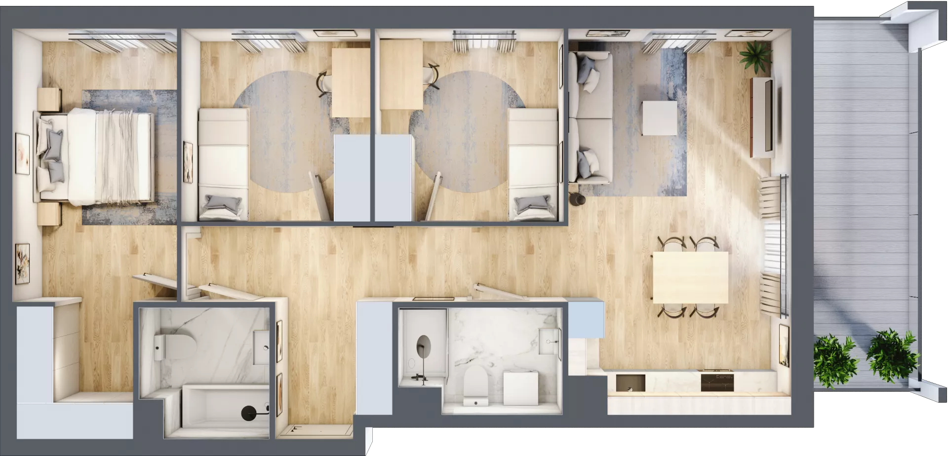 4 pokoje, mieszkanie 80,62 m², piętro 2, oferta nr MA094, ale!KEN, Warszawa, Ursynów, Ursynów Centrum, ul. Indiry Gandhi 7