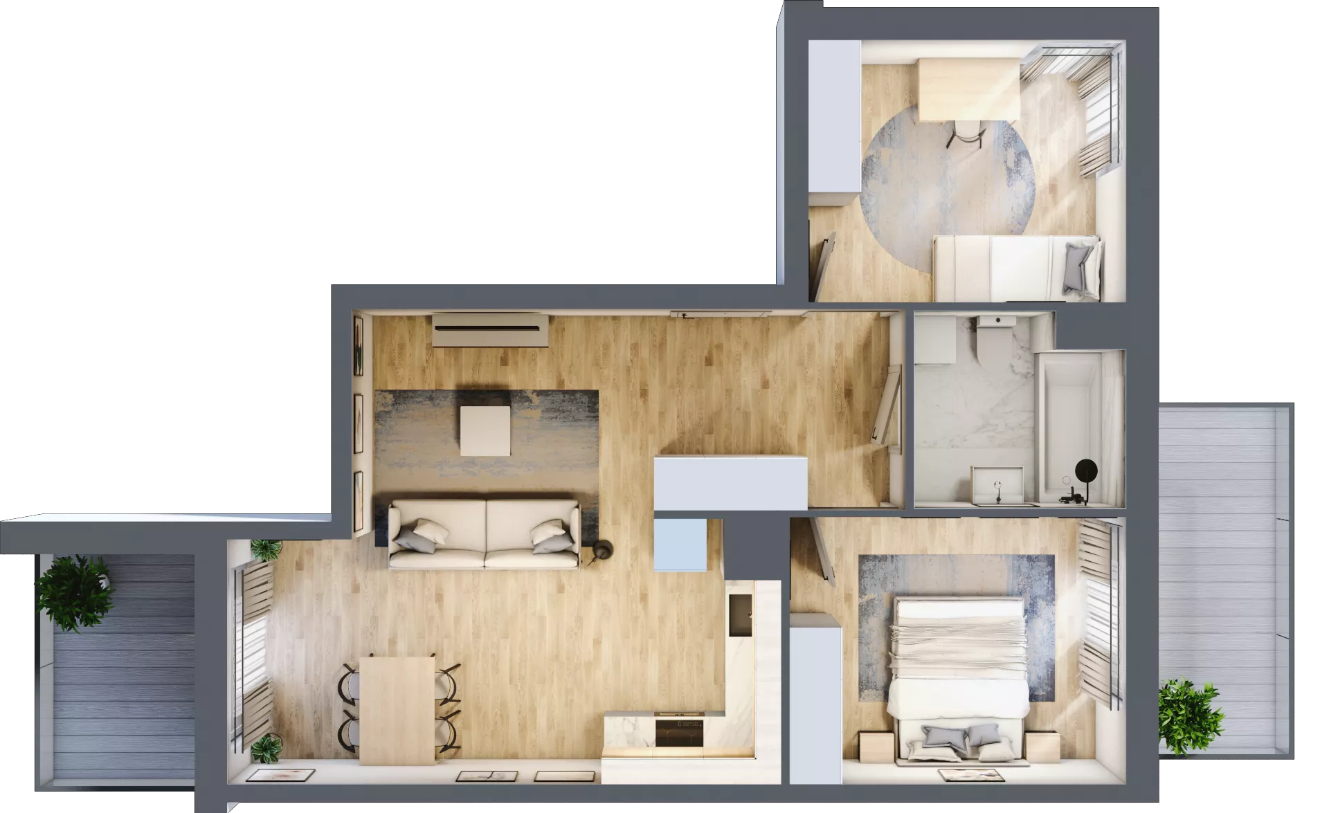 3 pokoje, mieszkanie 60,74 m², piętro 5, oferta nr MA025, ale!KEN, Warszawa, Ursynów, Ursynów Centrum, ul. Indiry Gandhi 7