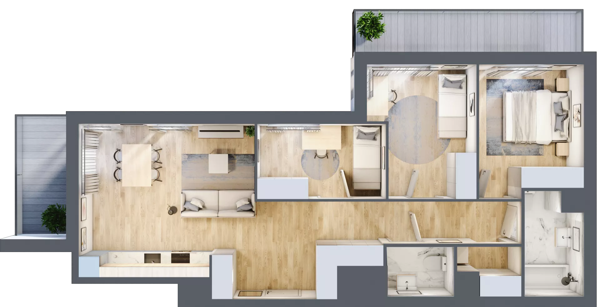 4 pokoje, mieszkanie 79,63 m², piętro 6, oferta nr MA032, ale!KEN, Warszawa, Ursynów, Ursynów Centrum, ul. Indiry Gandhi 7