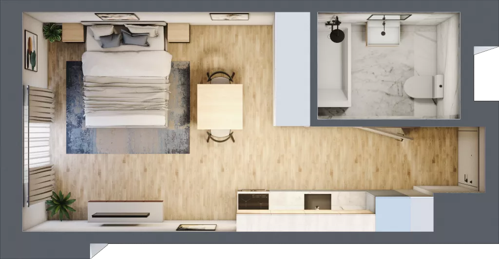 1 pokój, lokal inwestycyjny 28,22 m², piętro 5, oferta nr M435, Museo, Gdańsk, Śródmieście, ul. Żabi Kruk 14