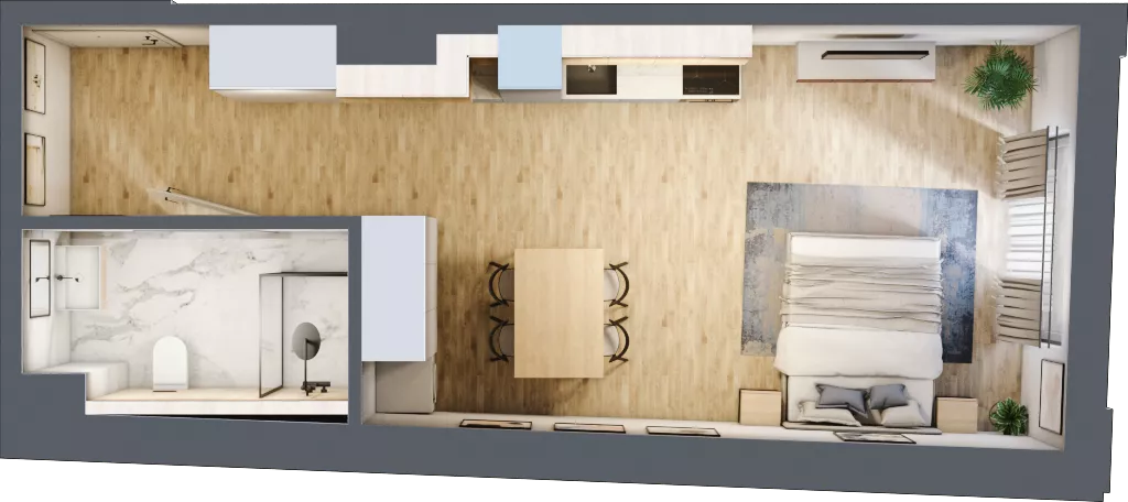 1 pokój, lokal inwestycyjny 36,80 m², piętro 2, oferta nr M122, Museo, Gdańsk, Śródmieście, ul. Żabi Kruk 14