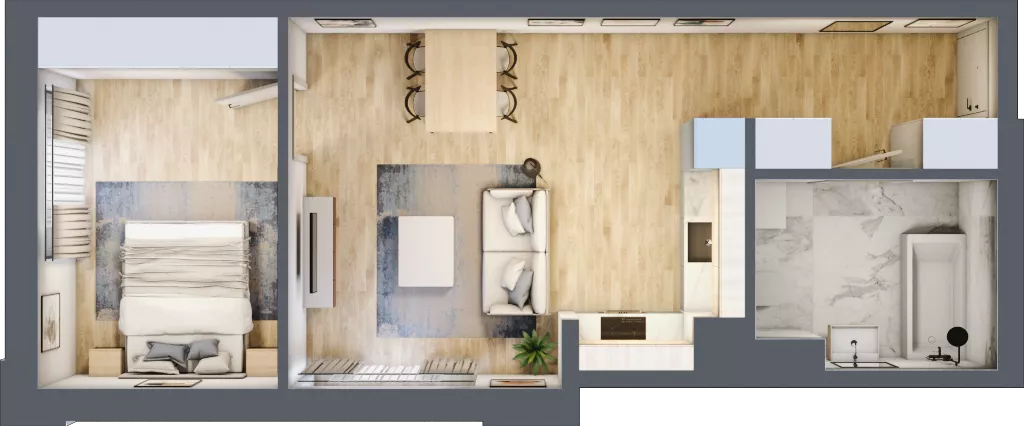 2 pokoje, lokal inwestycyjny 47,21 m², piętro 4, oferta nr M331, Museo, Gdańsk, Śródmieście, ul. Żabi Kruk 14