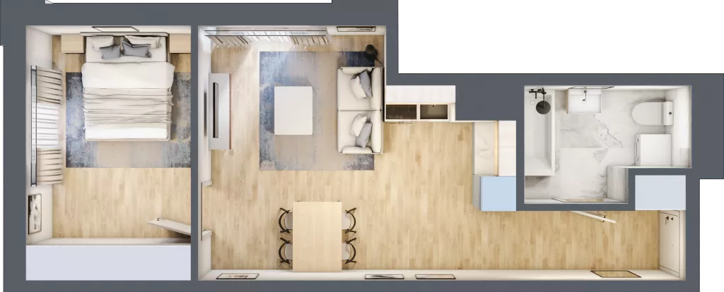 2 pokoje, lokal inwestycyjny 43,26 m², piętro 6, oferta nr M532, Museo, Gdańsk, Śródmieście, ul. Żabi Kruk 14