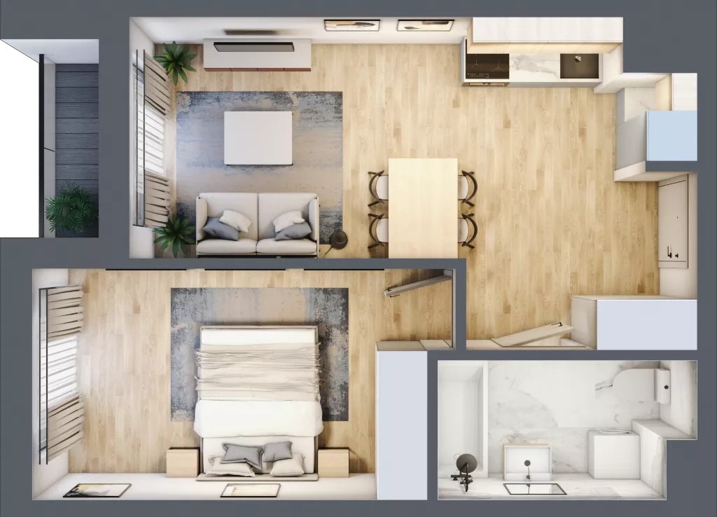 2 pokoje, lokal inwestycyjny 40,45 m², piętro 6, oferta nr M534, Museo, Gdańsk, Śródmieście, ul. Żabi Kruk 14