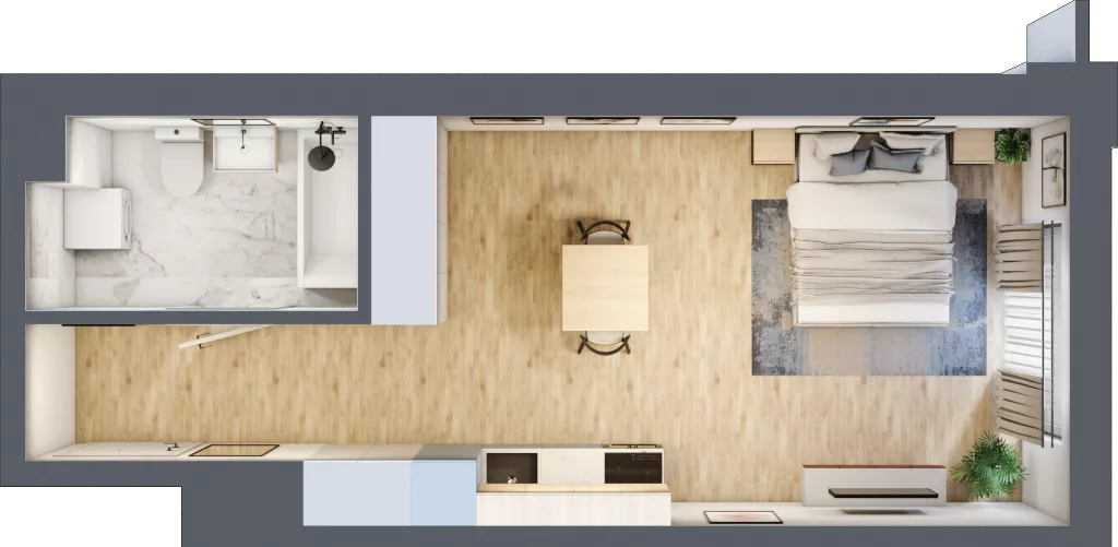 1 pokój, lokal inwestycyjny 34,19 m², piętro 7, oferta nr M601, Museo, Gdańsk, Śródmieście, ul. Żabi Kruk 14