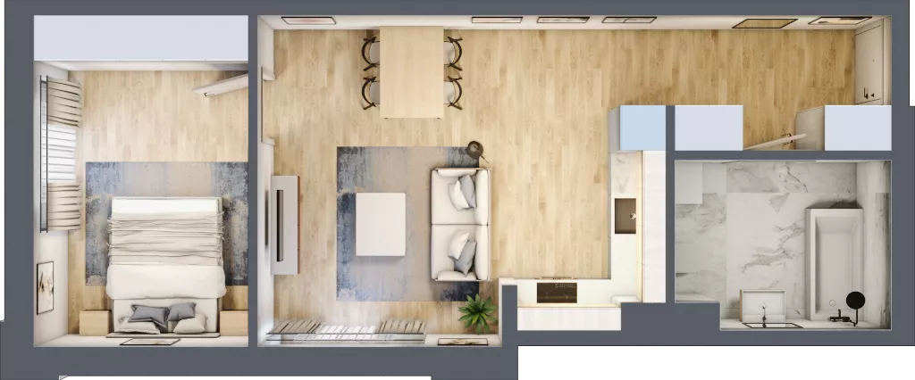 2 pokoje, lokal inwestycyjny 47,46 m², piętro 3, oferta nr M231, Museo, Gdańsk, Śródmieście, ul. Żabi Kruk 14