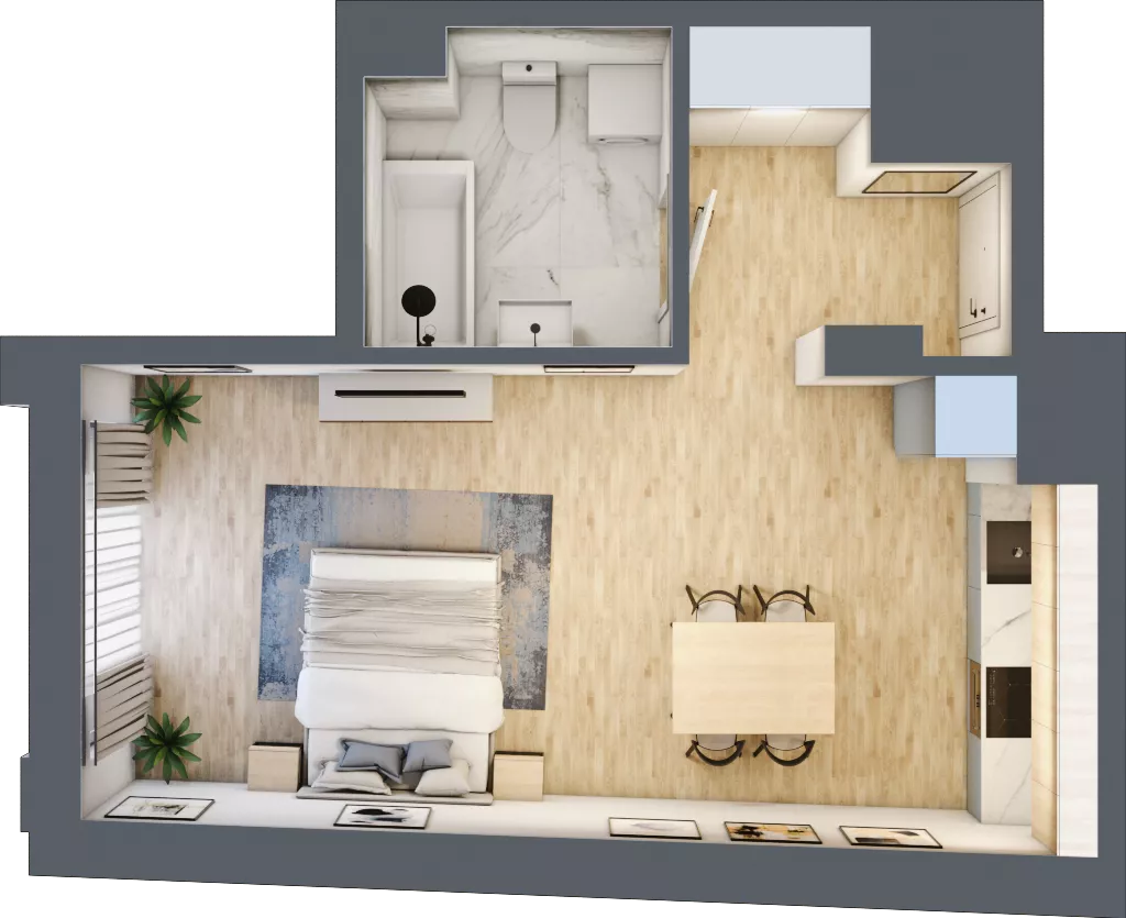 1 pokój, lokal inwestycyjny 35,55 m², piętro 2, oferta nr M123, Museo, Gdańsk, Śródmieście, ul. Żabi Kruk 14