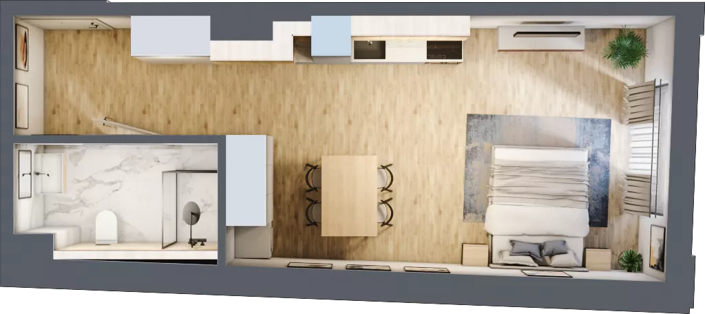 1 pokój, lokal inwestycyjny 36,80 m², piętro 3, oferta nr M222, Museo, Gdańsk, Śródmieście, ul. Żabi Kruk 14