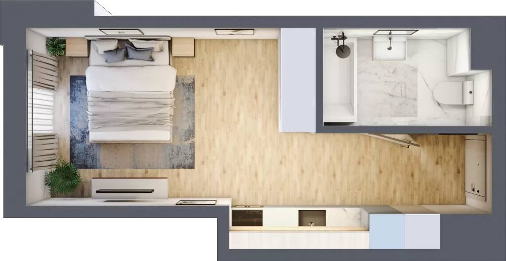 1 pokój, lokal inwestycyjny 26,26 m², piętro 6, oferta nr M525, Museo, Gdańsk, Śródmieście, ul. Żabi Kruk 14