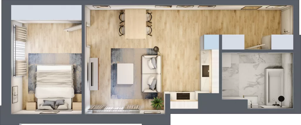 2 pokoje, lokal inwestycyjny 46,97 m², piętro 7, oferta nr M631, Museo, Gdańsk, Śródmieście, ul. Żabi Kruk 14