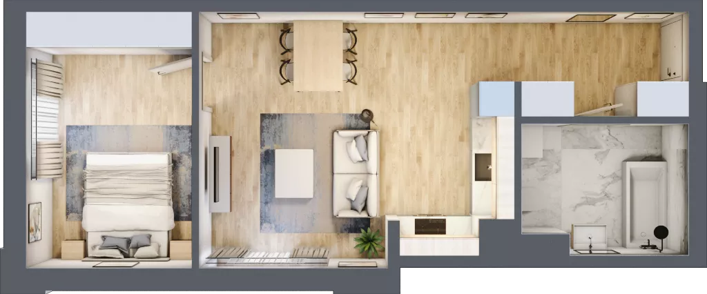2 pokoje, lokal inwestycyjny 47,21 m², piętro 5, oferta nr M431, Museo, Gdańsk, Śródmieście, ul. Żabi Kruk 14
