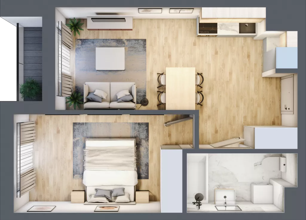 2 pokoje, lokal inwestycyjny 40,45 m², piętro 3, oferta nr M234, Museo, Gdańsk, Śródmieście, ul. Żabi Kruk 14