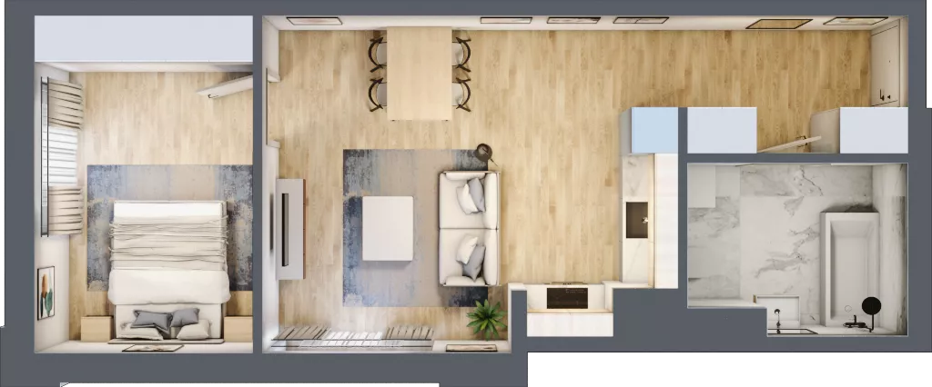 2 pokoje, lokal inwestycyjny 46,97 m², piętro 6, oferta nr M531, Museo, Gdańsk, Śródmieście, ul. Żabi Kruk 14
