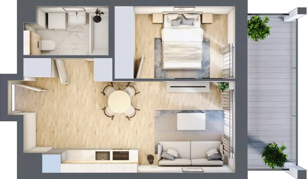 2 pokoje, mieszkanie 36,57 m², piętro 5, oferta nr A5/14, Orzechowa 2, Warszawa, Włochy, Okęcie, ul. Orzechowa 1