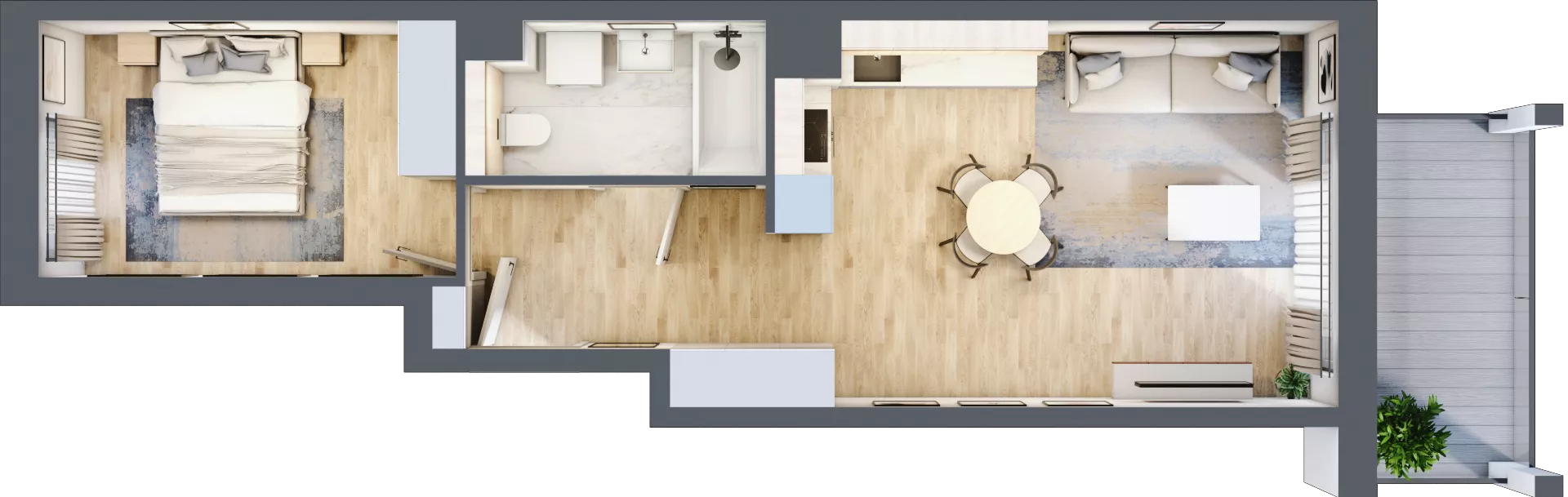 2 pokoje, mieszkanie 45,19 m², piętro 3, oferta nr A3/11, Orzechowa 2, Warszawa, Włochy, Okęcie, ul. Orzechowa 1