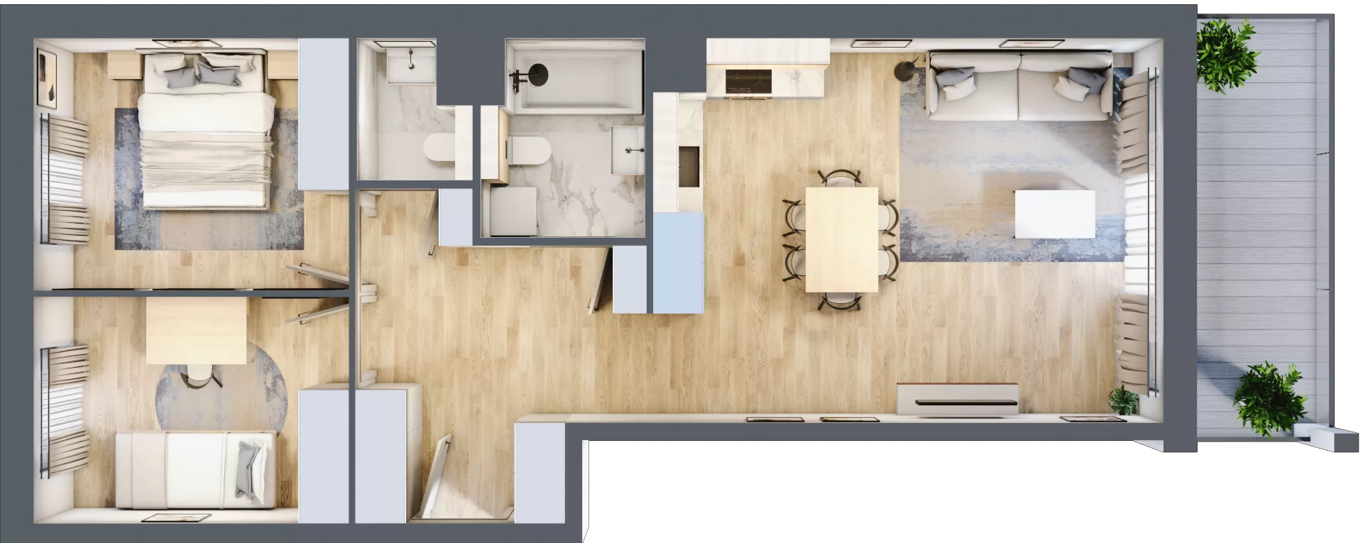 3 pokoje, mieszkanie 66,19 m², piętro 2, oferta nr A2/15, Orzechowa 2, Warszawa, Włochy, Okęcie, ul. Orzechowa 1
