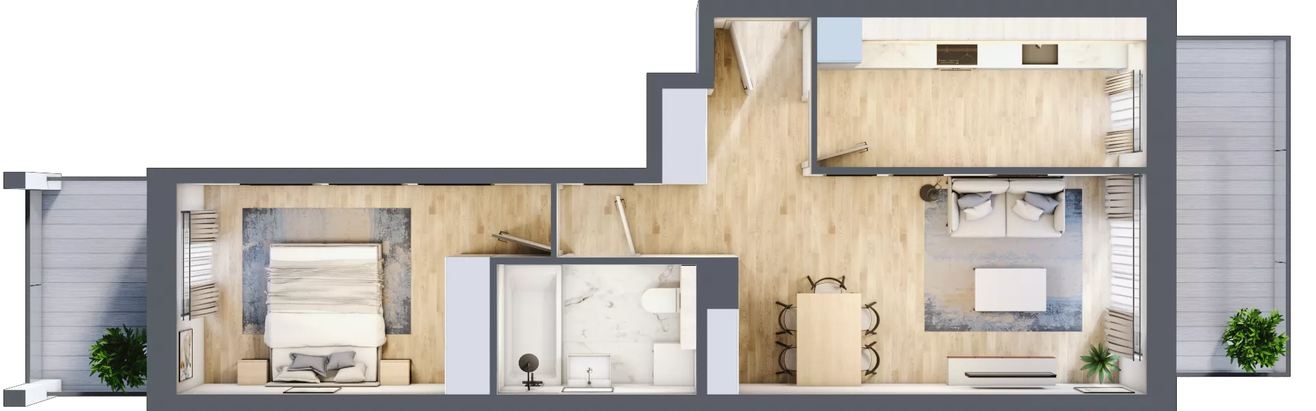 2 pokoje, mieszkanie 48,98 m², piętro 3, oferta nr A3/04, Orzechowa 2, Warszawa, Włochy, Okęcie, ul. Orzechowa 1
