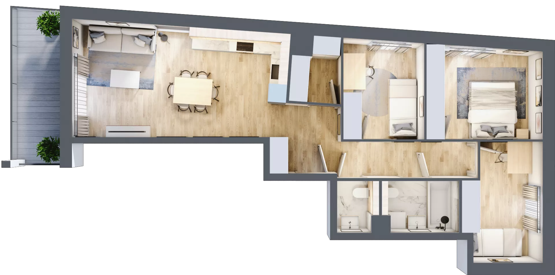 4 pokoje, mieszkanie 75,46 m², piętro 5, oferta nr A5/01, Orzechowa 2, Warszawa, Włochy, Okęcie, ul. Orzechowa 1