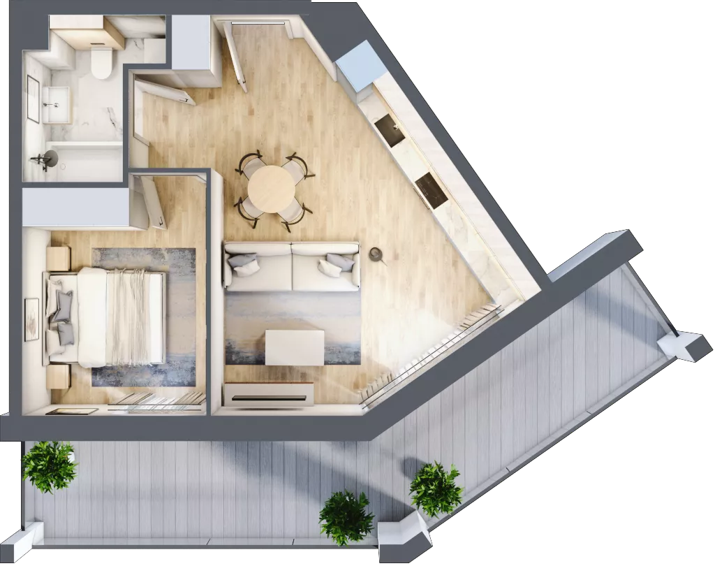 2 pokoje, mieszkanie 40,82 m², piętro 5, oferta nr A5/09, Orzechowa 2, Warszawa, Włochy, Okęcie, ul. Orzechowa 1