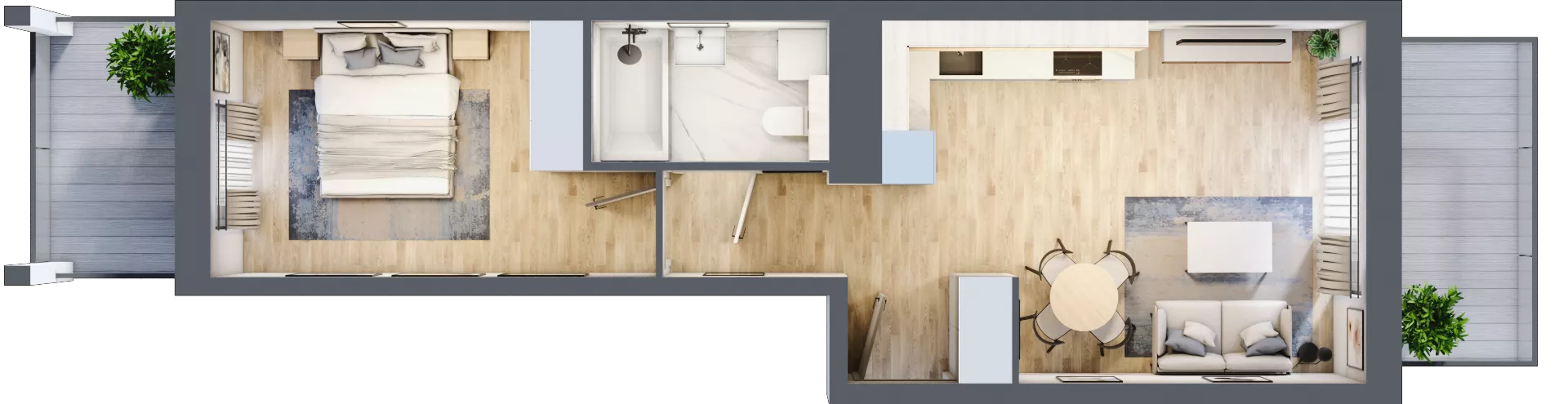 2 pokoje, mieszkanie 42,89 m², piętro 4, oferta nr A4/05, Orzechowa 2, Warszawa, Włochy, Okęcie, ul. Orzechowa 1