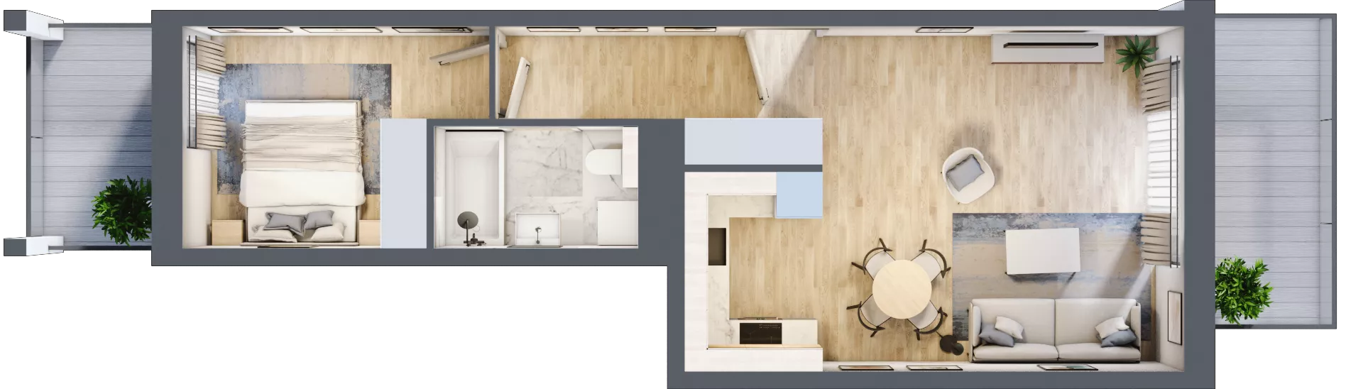 2 pokoje, mieszkanie 46,21 m², piętro 3, oferta nr A3/07, Orzechowa 2, Warszawa, Włochy, Okęcie, ul. Orzechowa 1