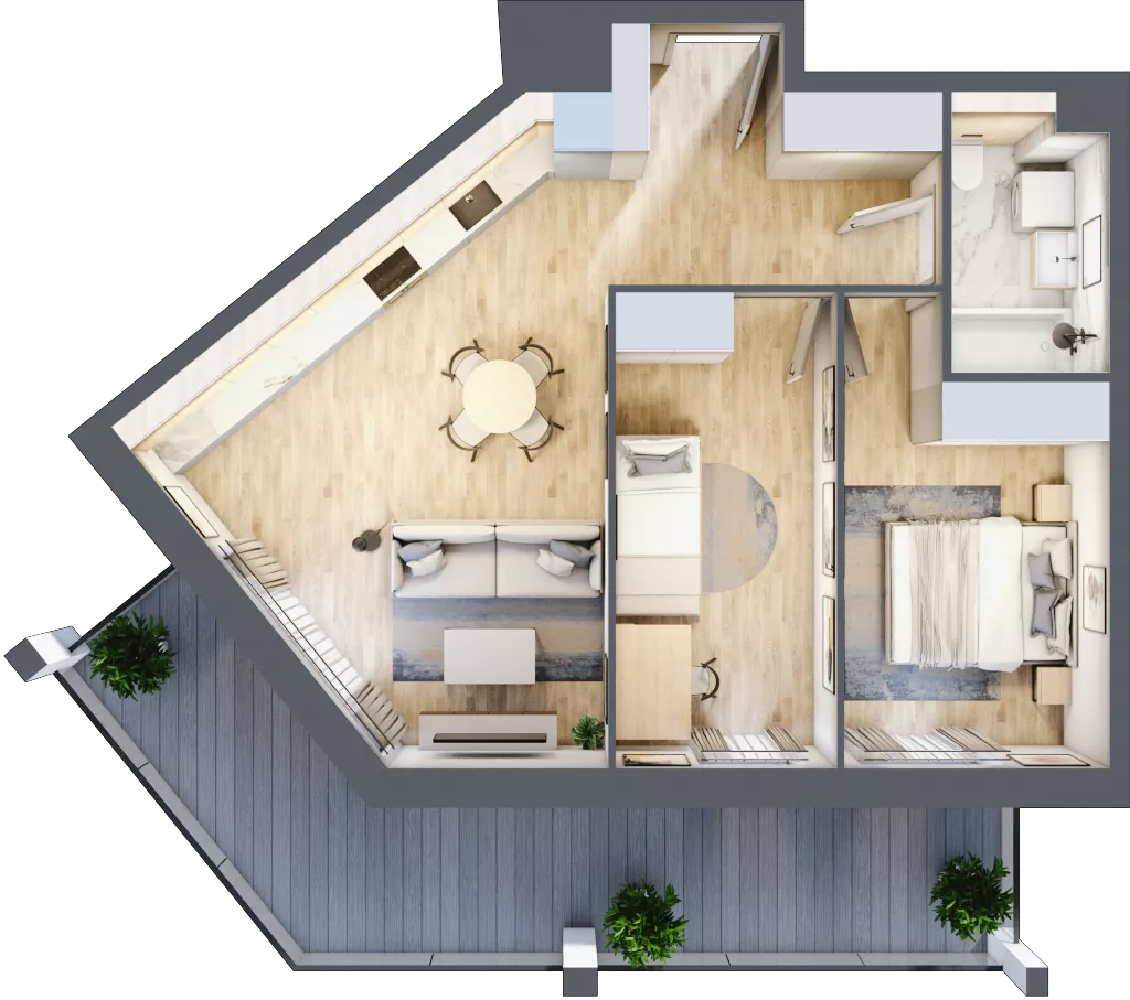 3 pokoje, mieszkanie 57,55 m², piętro 3, oferta nr A3/10, Orzechowa 2, Warszawa, Włochy, Okęcie, ul. Orzechowa 1