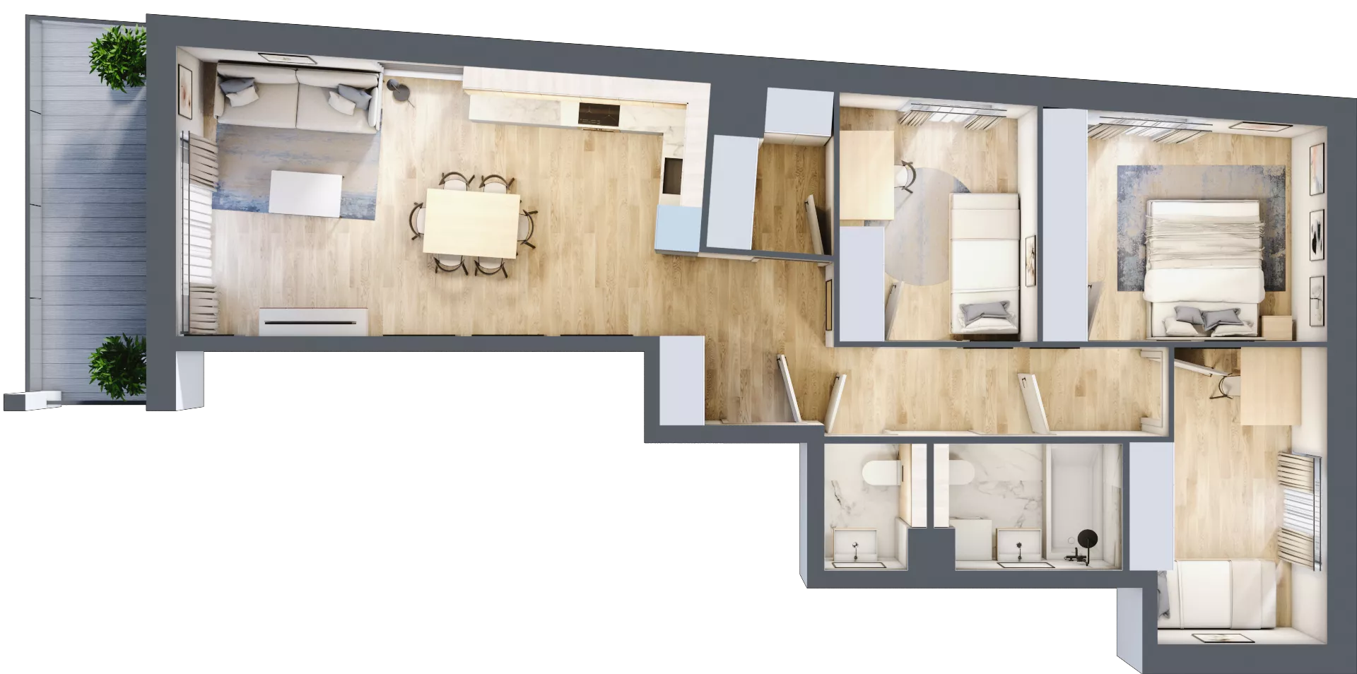 4 pokoje, mieszkanie 75,46 m², piętro 2, oferta nr A2/01, Orzechowa 2, Warszawa, Włochy, Okęcie, ul. Orzechowa 1