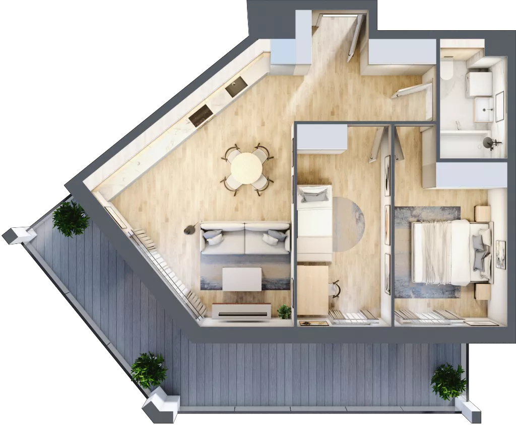 3 pokoje, mieszkanie 57,55 m², piętro 4, oferta nr A4/10, Orzechowa 2, Warszawa, Włochy, Okęcie, ul. Orzechowa 1