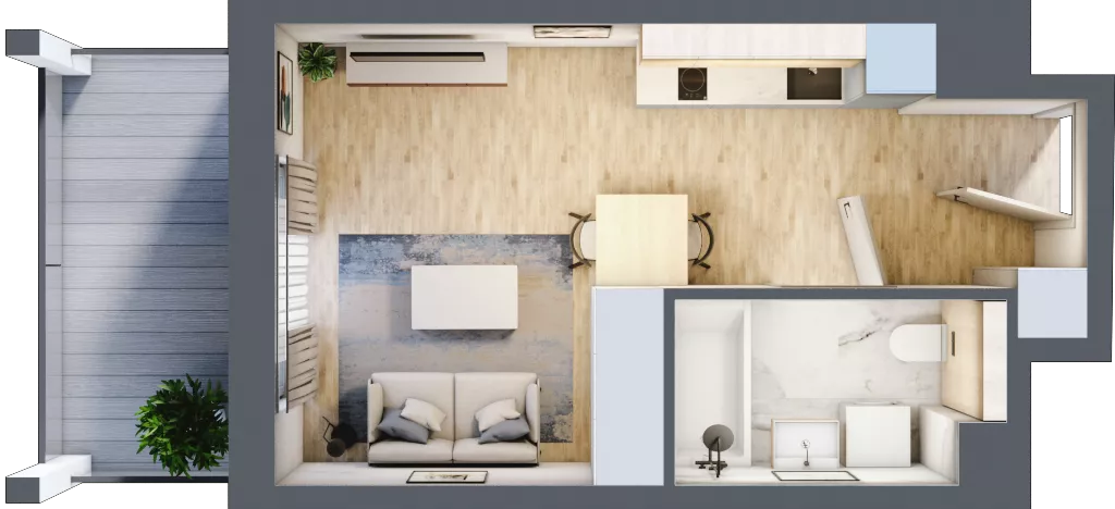1 pokój, mieszkanie 25,45 m², piętro 1, oferta nr A1/03, Orzechowa 2, Warszawa, Włochy, Okęcie, ul. Orzechowa 1