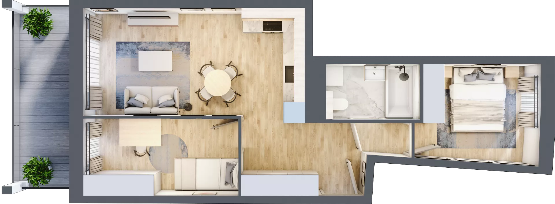 3 pokoje, mieszkanie 51,96 m², piętro 3, oferta nr A3/08, Orzechowa 2, Warszawa, Włochy, Okęcie, ul. Orzechowa 1