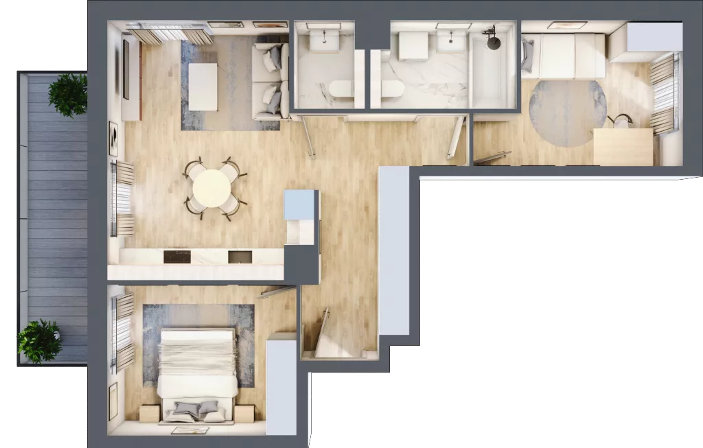 3 pokoje, mieszkanie 59,29 m², piętro 1, oferta nr B1/08, Orzechowa 2, Warszawa, Włochy, Okęcie, ul. Orzechowa 1
