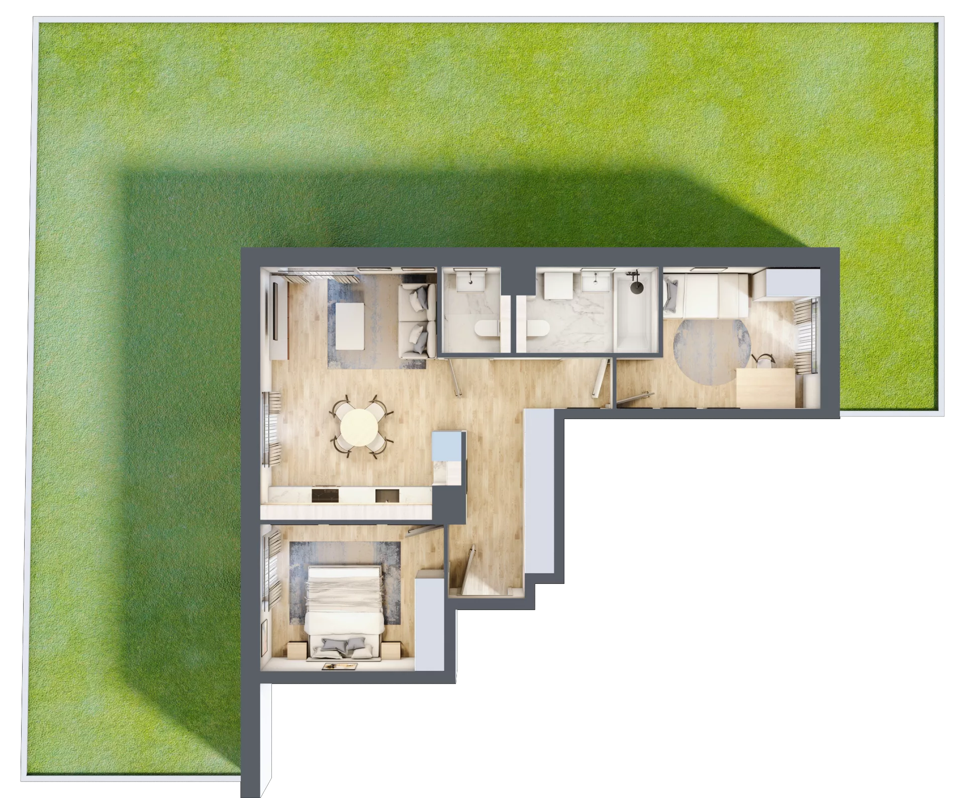 3 pokoje, mieszkanie 59,29 m², parter, oferta nr B0/08, Orzechowa 2, Warszawa, Włochy, Okęcie, ul. Orzechowa 1