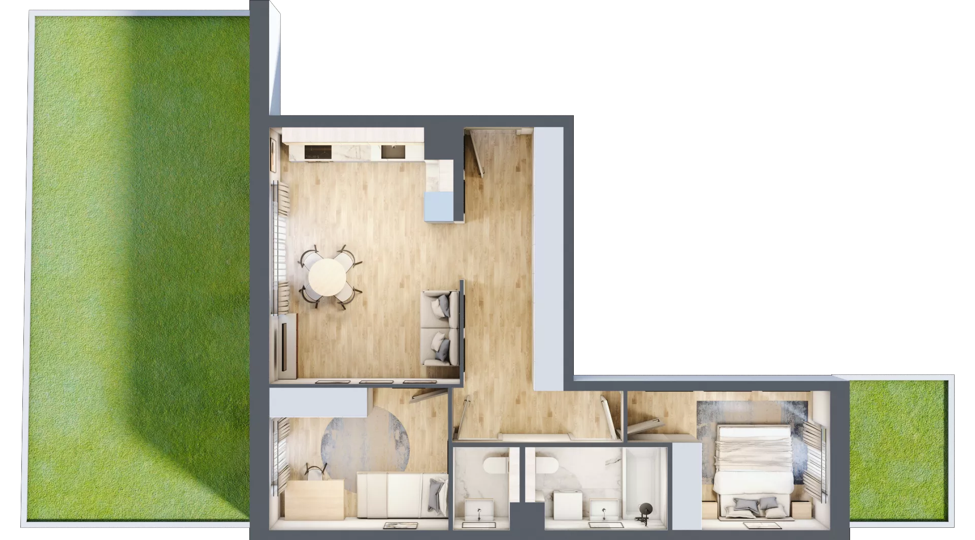 3 pokoje, mieszkanie 62,09 m², parter, oferta nr B0/05, Orzechowa 2, Warszawa, Włochy, Okęcie, ul. Orzechowa 1