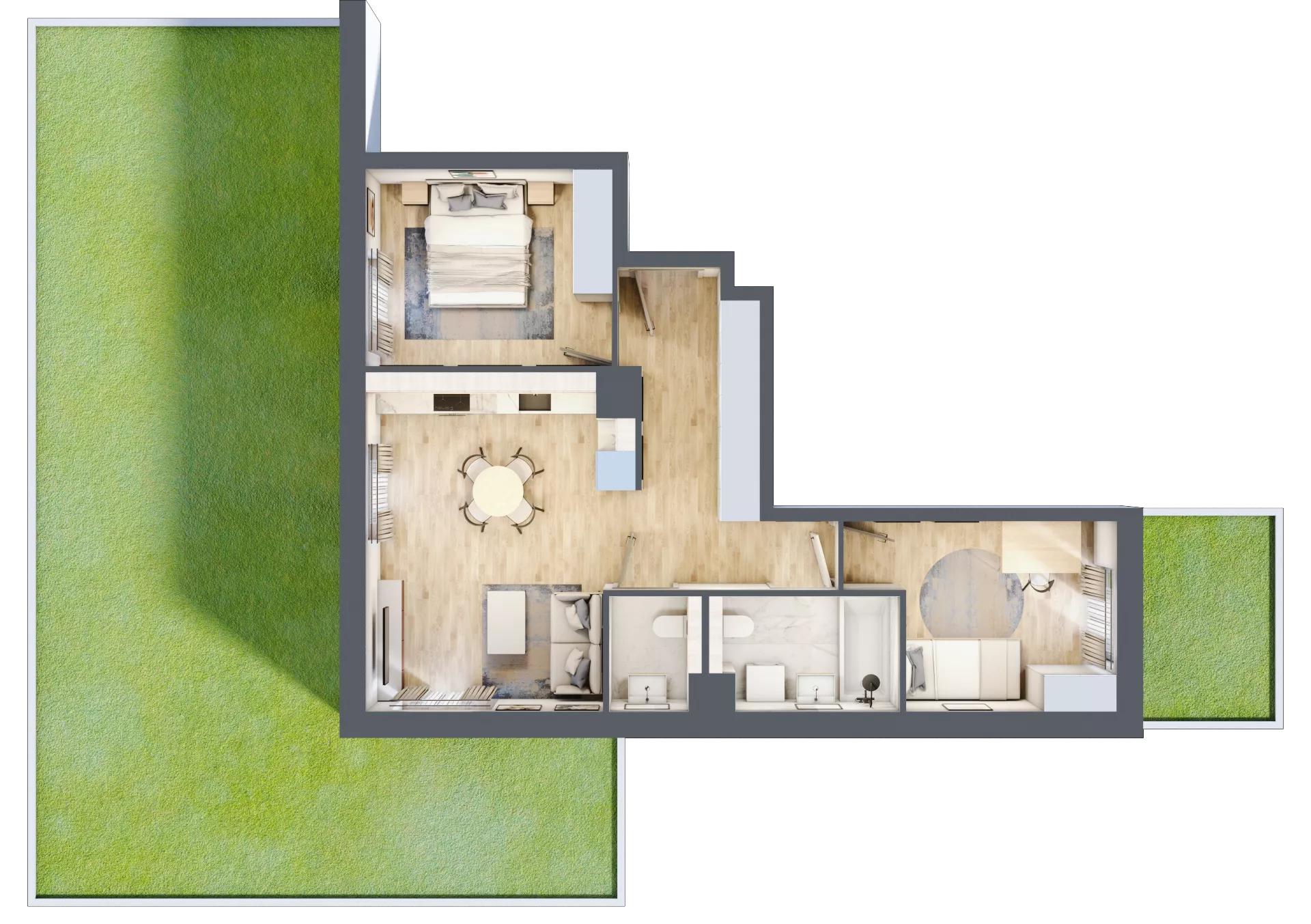 3 pokoje, mieszkanie 59,29 m², parter, oferta nr B0/01, Orzechowa 2, Warszawa, Włochy, Okęcie, ul. Orzechowa 1