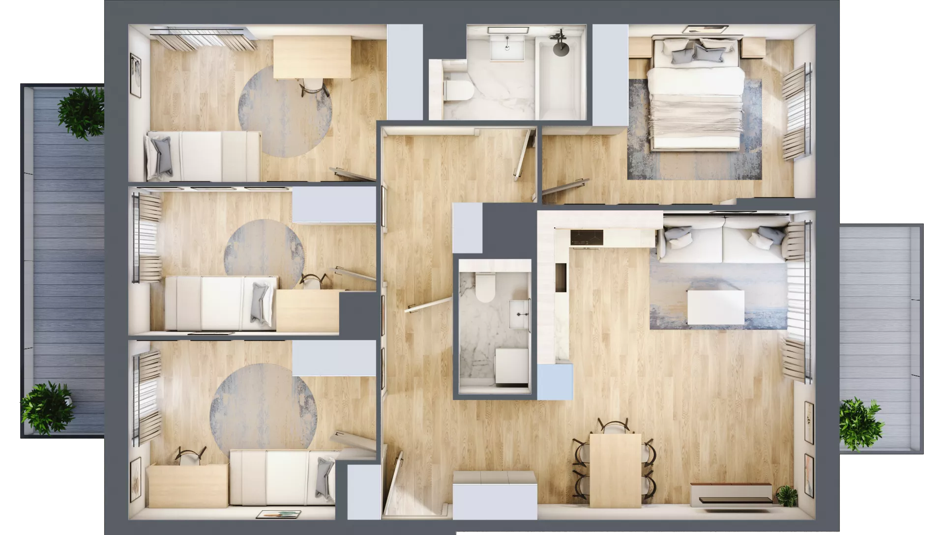 5 pokoi, mieszkanie 89,75 m², piętro 5, oferta nr B5/05, Orzechowa 2, Warszawa, Włochy, Okęcie, ul. Orzechowa 1