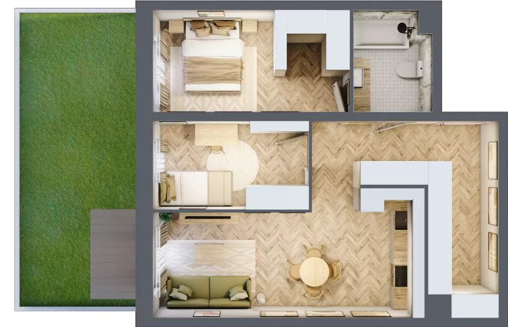 3 pokoje, mieszkanie 60,84 m², parter, oferta nr M7, Nowa Częstochowa Mościckiego, Częstochowa, Częstochówka-Parkitka, ul. Mościckiego