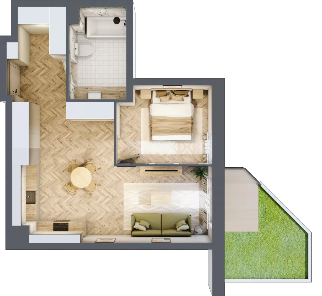 2 pokoje, mieszkanie 49,47 m², parter, oferta nr M8, Nowa Częstochowa Mościckiego, Częstochowa, Częstochówka-Parkitka, ul. Mościckiego