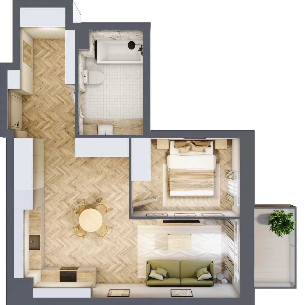 2 pokoje, mieszkanie 48,77 m², piętro 3, oferta nr M32, Nowa Częstochowa Mościckiego, Częstochowa, Częstochówka-Parkitka, ul. Mościckiego