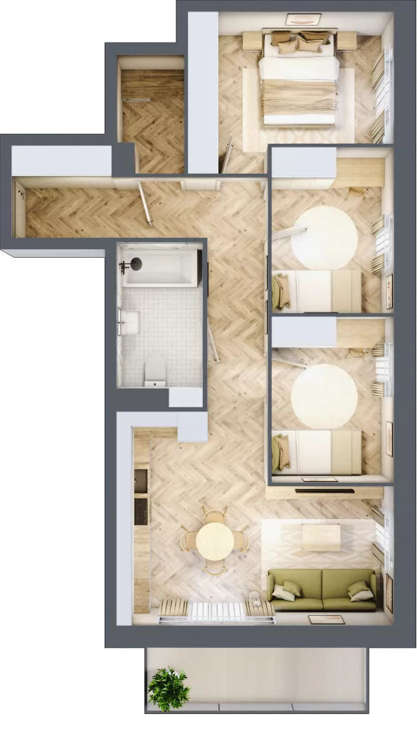 4 pokoje, mieszkanie 67,21 m², piętro 3, oferta nr M27, Nowa Częstochowa Mościckiego, Częstochowa, Częstochówka-Parkitka, ul. Mościckiego