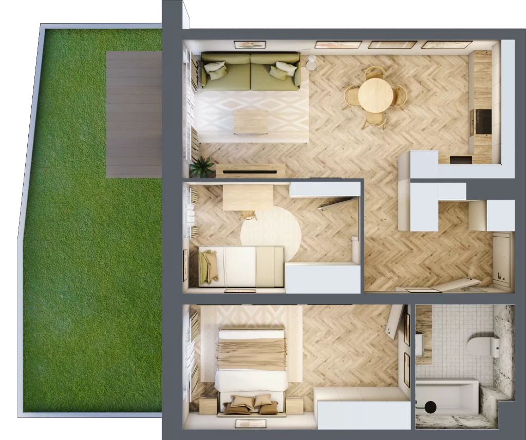 3 pokoje, mieszkanie 56,10 m², parter, oferta nr M6, Nowa Częstochowa Mościckiego, Częstochowa, Częstochówka-Parkitka, ul. Mościckiego